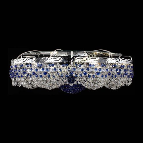 Люстра Вьюга №3 синяя в Магнитогорске Гусь Хрустальный