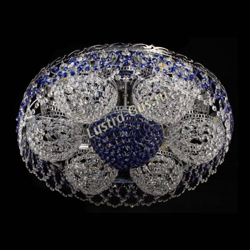 Люстра Вьюга №3 синяя в Магнитогорске Гусь Хрустальный