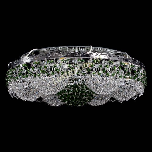 Люстра Вьюга №3 зеленая в Магнитогорске Гусь Хрустальный