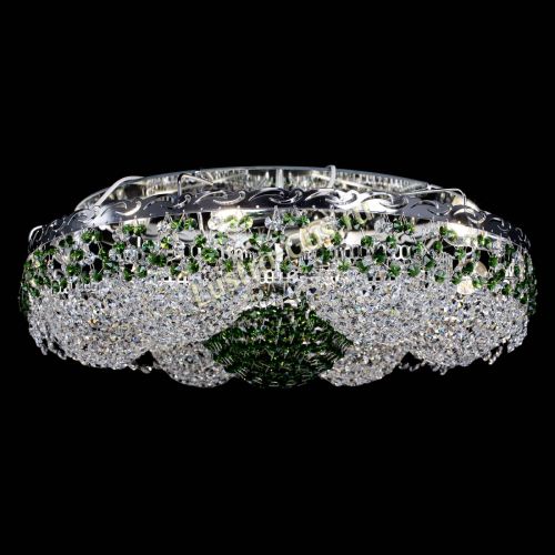 Люстра Вьюга №3 зеленая в Магнитогорске Гусь Хрустальный