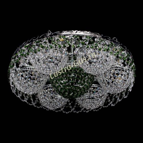 Люстра Вьюга №3 зеленая в Магнитогорске Гусь Хрустальный