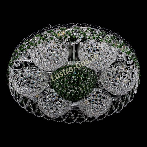 Люстра Вьюга №3 зеленая в Магнитогорске Гусь Хрустальный