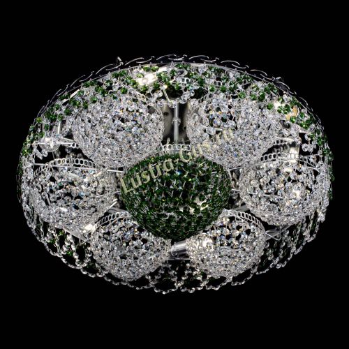 Люстра Вьюга №3 зеленая в Магнитогорске Гусь Хрустальный