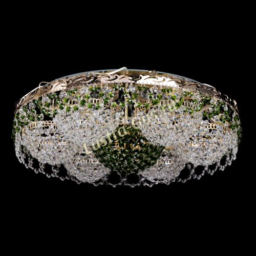 Люстра Вьюга №3 зеленая в Магнитогорске Гусь Хрустальный