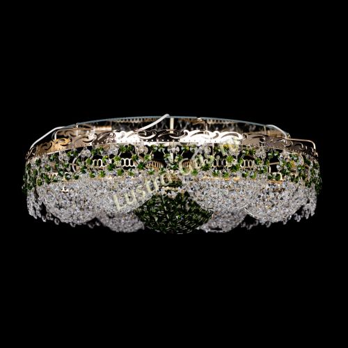 Люстра Вьюга №3 зеленая в Магнитогорске Гусь Хрустальный