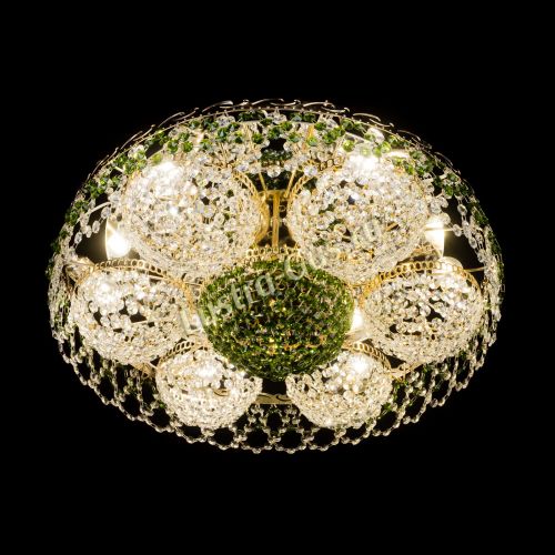 Люстра Вьюга №3 зеленая в Магнитогорске Гусь Хрустальный