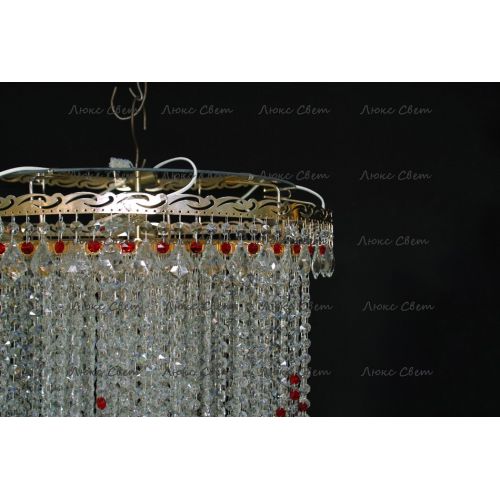 Люстра Вьюга длинная красная в Магнитогорске Гусь Хрустальный