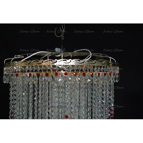Люстра Вьюга длинная красная в Магнитогорске Гусь Хрустальный