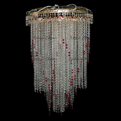 Люстра Вьюга длинная красная в Магнитогорске Гусь Хрустальный