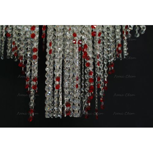 Люстра Вьюга длинная красная в Магнитогорске Гусь Хрустальный