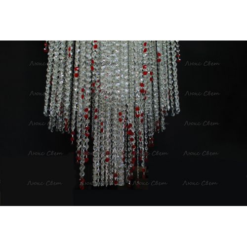 Люстра Вьюга длинная красная в Магнитогорске Гусь Хрустальный