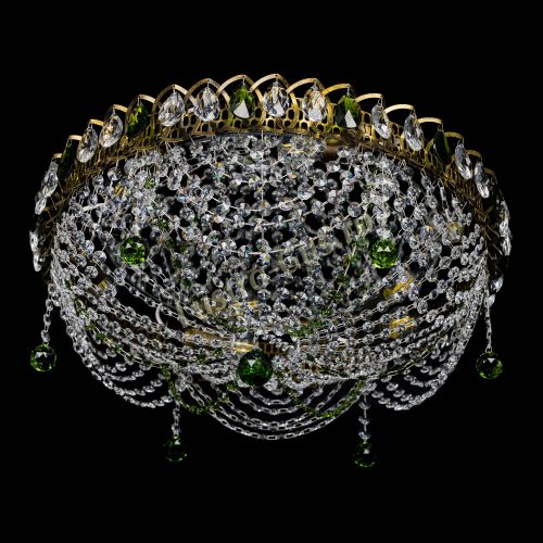 Люстра Жасмин №1 под бронзу зеленая в Магнитогорске Гусь Хрустальный