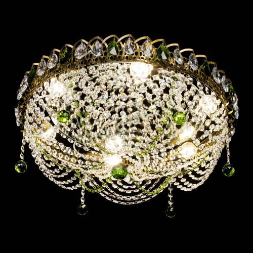 Люстра Жасмин №1 под бронзу зеленая в Магнитогорске Гусь Хрустальный