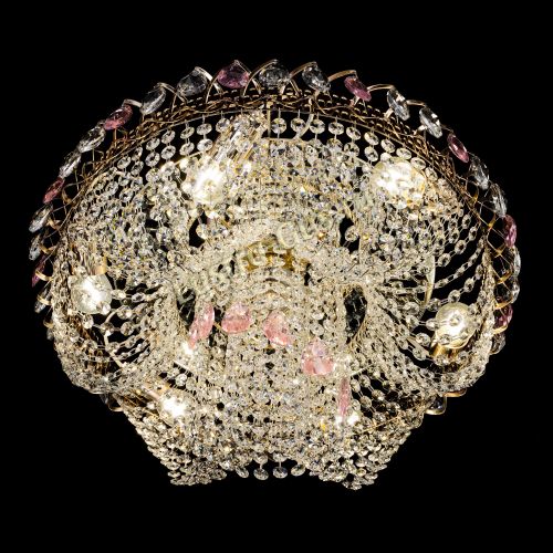 Люстра Жасмин Каскад розовый в Магнитогорске Гусь Хрустальный