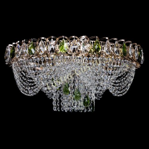 Люстра Жасмин Каскад зеленый в Магнитогорске Гусь Хрустальный