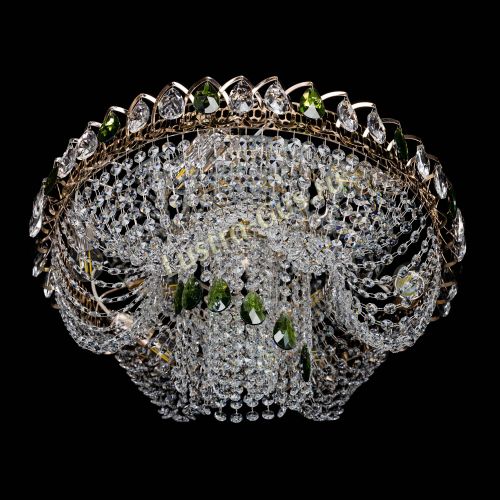 Люстра Жасмин Каскад зеленый в Магнитогорске Гусь Хрустальный