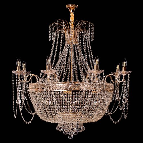 Люстра Валенсия №10 - 16 ламп рожковая в Магнитогорске Гусь Хрустальный